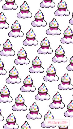 an image of many cupcakes with sprinkles on them in the sky