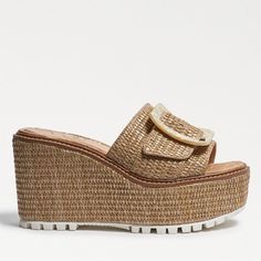 Sam Edelman Livi Natural Raffia Espadrille Wedge Platform Sandals - Nwt 06/24-B15 Neon Shoes, Wedge Platform Sandals, Gold Espadrilles, Spring Sandals, Slip On Espadrilles, Espadrille Wedge, T Strap Sandals, Platform Wedge Sandals, Espadrille Shoes