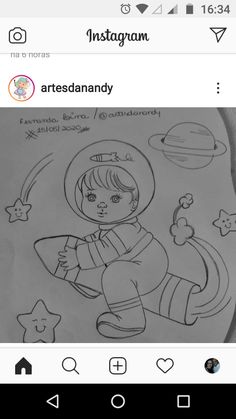 a drawing of an astronaut with stars on it