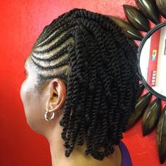 Cornrows Into Individual Twists Natural Hair Braided Updo For Black Women, Hairstyles For Virgin Hair, Updo Cabello Natural, Natural Hair Haircuts, Flat Twist Updo, Protective Hairstyles For Natural Hair, Short Hairdos