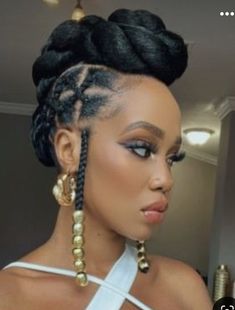 Hairstyles For African Women, Blue And Black Braids, Gemini Hair, Natural Updo, Classy Looks, Black Hair Updo Hairstyles, Stylish Naija, Beautiful Black Hair