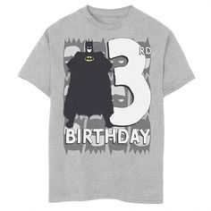 He'll love this DC Comics Batman 3rd Birthday Bat graphic tee. He'll love this DC Comics Batman 3rd Birthday Bat graphic tee. Crewneck Short sleevesFABRIC & CARE Cotton, polyester Machine wash Imported Size: Large. Color: Grey. Gender: male. Age Group: kids. Material: Cotton Blend. Pop Culture Graphic T-shirt For Birthday, Superhero Short Sleeve T-shirt For Birthday, Superhero Birthday T-shirt With Short Sleeves, Superhero Character Print T-shirt For Birthday, Superhero Style Short Sleeve T-shirt For Birthdays, Superhero Character Print Birthday T-shirt, Superhero Short Sleeve Birthday T-shirt, Superhero Graphic Print Tops For Birthday, Superhero Style Short Sleeve T-shirt For Birthday