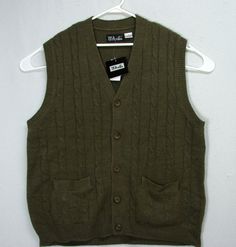 New With Tags D'Avila Mocha Brown Cable Knit Cardigan Sweater Vest Mens XL  Button front  Two Pockets  Manufacturer color is Mocha Heather Measures: Armpit to armpit 25 in.                   Length 29 in. 100% Acrylic knit fibers Grandpa Cardigan, Sweater Vest Mens, Cable Knit Sweater Cardigan, Cardigan Sweater Vest, Mocha Brown, Vests Mens, Cable Knit Cardigan, Sweater Vest, Cable Knit