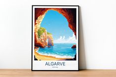 there is a poster on the wall that says algarve in english and spanish