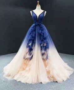 Blue Long Prom Dresses, Gaun Abad Pertengahan, Boho Prom, Formal Ball Gown, Dresses Quinceanera, Long Prom Dresses, فستان سهرة, A Line Prom Dresses, Tulle Prom Dress