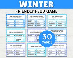 the printable winter friendly fud game for kids