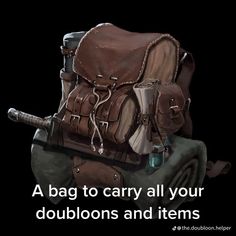 a large brown bag sitting on top of a pile of luggage next to a black background