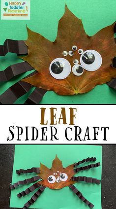 an easy leaf spider craft for kids to make