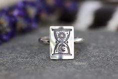 "This listing is for one sterling silver hourglass crescent moon and sun ring. Wear solo or with stacking bands for an irresistibly enchanting bohemian and fun vibe. A unique and elegant hourglass stamp is deeply forged into 18 gauge sterling silver and fired onto 10 gauge half round sterling silver wire. These rings make a great gift for any witchy woman (or man!). - Choose your ring size and stacking options at checkout! - Sterling silver hourglass focal measures approximately 14 mm by 10mm. - Silver Stackable Rings With Moon Phase For Gift, Moon And Sun Ring, Crescent Moon And Sun, Silver Moon Ring, Witch Ring, Witch Rings, Sun Ring, Crescent Moon Ring, Celestial Ring