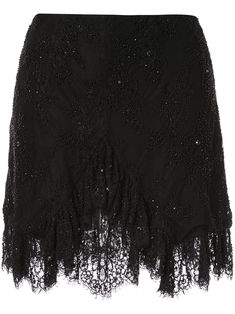 Black Stone Love skirt from MacGraw featuring a concealed zip fastening, beaded embroidery and a lace detail. Birthday Dress 21st, 21st Birthday Outfits, Bar Outfits, Beaded Skirt, Night Club Outfits, Event Outfit, Crochet Skirt, Dresses For Teens, Brown Hair Colors