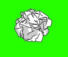 a ball of crumpled paper on a green screen