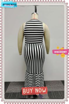 Sexy Slim Stripe Patchwork Plus Size Tank Dress Maternity Dress Fitted Sleeveless Striped Maxi Dress, Striped Sleeveless Fitted Maxi Dress, Fitted Striped Maxi Dress, Striped Stretch Knee-length Dresses, Fitted Striped Maxi Dress For Party, Striped Fitted Maxi Dress For Party, Stretch Striped Dress For Night Out, Striped Stretch Dress For Night Out, Stripe Patchwork