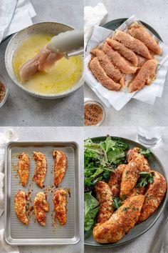 the process of making chicken wings is shown here