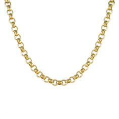 We are fans of the classic Rolo chain style, with its pleasing round, domed links. A large fancy spring ring clasp completes the look. Your new favorite chunky chain to wear when you are going for the gold. Handcrafted in NYC 16" or 18" with 5/16" | 7.9mm chain links 14k gold, rose gold, or rhodium finishes Nickel free electroplated brass Clear protective anti-tarnish coating improves durability Comes in a signature pouch with box Remove electroplated jewelry when bathing, showering or swimming. Luxury Rose Gold Jewelry With Rolo Chain, Chain Links, Rolo Chain, Chain Styles, Spring Rings, Gold Rose, Jewelry Care, Chain Link, Sale Items