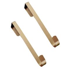 two brass handles on white background