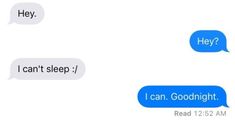 two texts that say they can't sleep