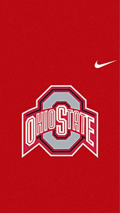 the ohio state logo on a red background