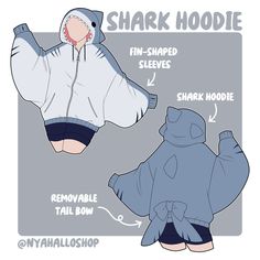 the shark hoodie is designed to look like it's been made out of fabric