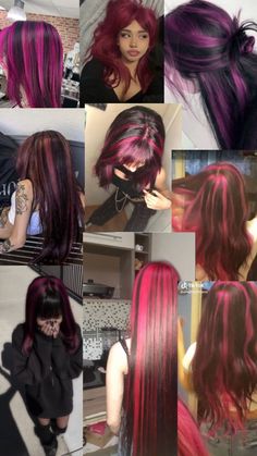 Chunky Highlights, Hair Color Streaks, Hair Streaks, Dyed Hair Inspiration, Hair Inspiration Short, Hairstyles For Layered Hair