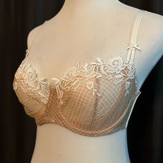 Victorias Secret Dream Angels Bra, Size 36d. Nude/Tan Mesh With White Lace Trim. No Padding. New Without Tags, Never Worn. Comes From Smoke Free Home. Full Cup Beige Bra For Summer, Beige Fitted Bra With Padded Cups, Fitted Beige Bra With Padded Cups, Summer Full Cup Beige Bra, Beige Full Cup Bra For Summer, Sheer Fitted Wedding Bra, Wedding Full Coverage Fitted Bra, Fitted Cream Bra With Removable Pads, Fitted Full Coverage Cream Bra