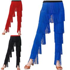 Great Shopping Womens Tassel Latin Tango Dance Pants Elastic Waistband Tiered Fringed Trousers, Women's Clothing Women's Swimsuit, Tango Dance, Girls Swimwear, Dance Pants, Girls Sleepwear, Dance Competition, Dance Performance, The Dance, Boys Clothing