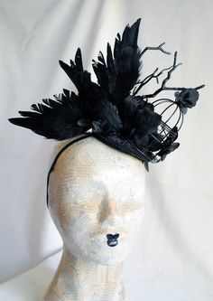 Victorian Headpiece, Mini Hat, Halloween Gothic, Black Crow, Edgar Allan, Edgar Allan Poe, Costume Hats, Headdress, Fascinator