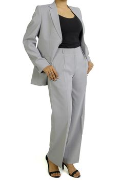 Grey Regular Fit Pant Suit For Women
The Women’s Regular Fit Grey Suit Pants combines sleek design with all-day comfort, making it perfect for professional and formal occasions. The tailored fit offers a sharp silhouette, while the soft grey tone adds a touch of understated elegance. Crafted from premium blend, this suit promises durability and a refined appearance. Whether you're heading to the office or attending a special event, the suit provides a polished look that looks professional. Sleek Office Pantsuit With Pressed Crease, Office Suits With Pressed Crease And Straight Pants, Gray High-waisted Dress Pants For Business Casual, Sleek Straight Pants Suits For Workwear, Tailored Straight Dress Pants For Career, Elegant Gray High-waisted Dress Pants, Classic Gray High-waisted Dress Pants, Sleek Full Length Dress Pants For Office, Sleek Full Length Office Dress Pants