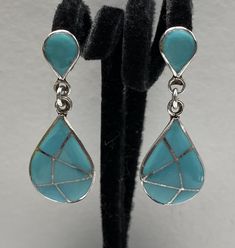 Beautiful Vintage Sterling Silver Turquoise Teardrop Earrings pre/owned condition measures 1 3/8" Turquoise Teardrop Earrings, Silver Turquoise, Turquoise Sterling Silver, Teardrop Earrings, Sterling Silber, Vintage Sterling Silver, Jewelry Earrings Dangle, Etsy Earrings, Dangle Drop Earrings