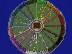 an image of a ferris wheel with lots of different colors on it's side