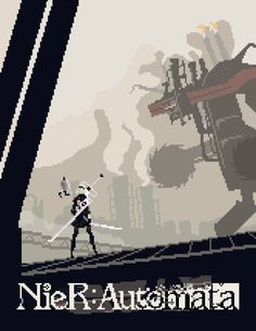 the title screen for ner autonata, an old - school video game