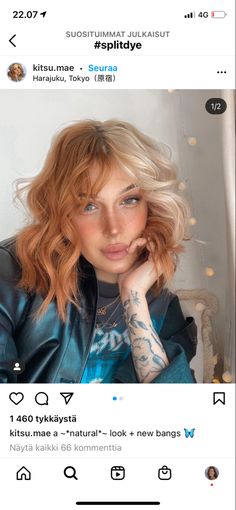 Half And Half Ginger And Blonde, Split Dye With Bangs Curly, Blonde To Ginger Balayage, Strawberry Blonde Hair Color Block, Auburn And Blonde Hair Split, Unique Hair Color Ideas For Blondes Rose Gold, Blond Underneath Red Hair, Copper And Blonde Color Blocking, Copper And Platinum Split Dye