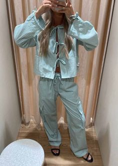 Kelly Stripe Pants - Mint Stripe Pants, Neo Noir, Stockholm Fashion, Stripe Shirt, Mode Inspo, Cotton Top