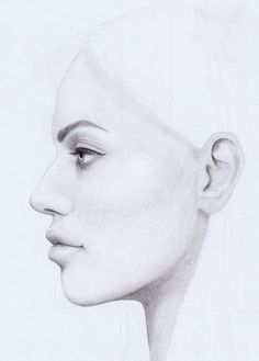 a pencil drawing of a woman's face