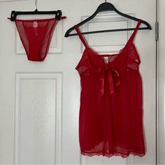 Victoria’s Secret Red Lingerie Babydoll & Panty Set Nwt Size L Smoke Free/Dog Friendly Home Will Ship Same/Next Day Bundle & Save On Shipping! Lots Of Items In My Closet! Make Me An Offer! Shameless Dr, Slip Dress Y2k, Night Gown Lingerie, Yellow Lingerie, Bridal Lingerie Set, Maid Lingerie, Lingerie Slip Dress, Victoria Secret Dress, Vintage Slip Dress