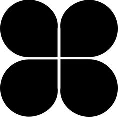 four black circles arranged in the shape of an eight - leafed flower, with one smaller circle at the center