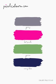 four different shades of paint with the words, color palettes on each one side