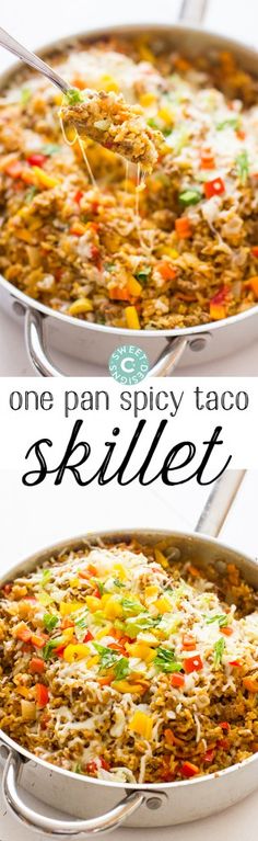 one pan spicy taco skillet is an easy and delicious dinner