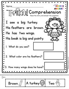 the thanksgiving worksheet for students to practice reading