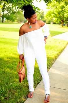 Add Some White ~ "Sweenee Style" White Attire Party Women, All White Party Outfits Black Women Summer, All White Party Outfits Black Women, White Party Attire, All White Party Outfits, Sweenee Style, Bright Accessories, White Outfits For Women, White Party Outfit