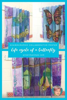 an art project for kids with butterflies on them and the words life cycle of a butterfly