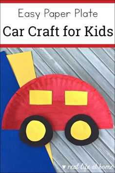 paper plate car craft for kids to make