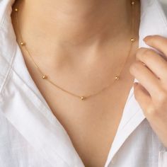 14k Gold Satellite Chain Necklace For Anniversary, Anniversary Yellow Gold Necklace With Satellite Chain, Anniversary Yellow Gold Satellite Chain Necklace, Everyday Necklace Simple, Minimalist Necklace Gold