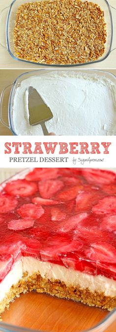 strawberry cheesecake dessert is ready to be eaten