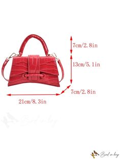 BirdinBag - Red Crocodile Embossed Flap Bag - Stylish and Practical for Everyday Fashion Crocodile Print, Novelty Bags, Word Wrap, Print Style, Bag Bag, Flap Bag, Fashion Prints, Top Handle, Everyday Fashion