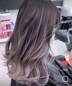 Korean Haircolour Women, Ash Purple Hair, Hairstyles Theme, Purple Ombre Hair, Peekaboo Hair, Candy Hair, Ombre Brown