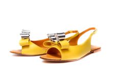 "Handmade yellow flat leather slingback sandals, embellished with double bow and easy to put they are must have pair of shoes for every summer yet to come. They will simply add a kick to any summer outfit you choose. Wedding or not here they come. The cushioned insole will make them only inseparable part of everyday choice. They're designed to look stylish enough to take you \"from day to night. Full leather outer, interior and sole. DETAILS: Full leather upper, lining and sole Pink napa leather Summer Party Slingback Flats, Elegant Yellow Sandals For Summer, Spring Beach Sandals With Bow Straps, Summer Flats With Bow, Leather Sandals With Bow For Spring, Summer Bow Flats, Summer Beach Sandals With Bow Straps, Summer Sandals With Bow And Flat Heel, Summer Flat Heel Sandals With Bow