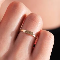 This personalized ring is a unique Valentine's gift, crafted in radiant 14K or 18K gold. Its delicate design features a customizable engraving--perfect for showcasing your loved one's name or initials. This dainty stacking ring is designed to symbolize your special connection, with a wrap-around style that exudes sophistication. Its minimalist, thin band adds a subtle charm, allowing it to effortlessly stack with other rings for a personalized look. The open, spiral design creates a graceful fee Stylish Alphabets, Stackable Rings Wedding, Unique Valentines Gifts, Name Ring, Spiral Ring, Personalized Ring, Name Rings, Wrap Ring, Spiral Design