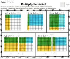 the multiplydemiae worksheet is shown in four different colors and numbers