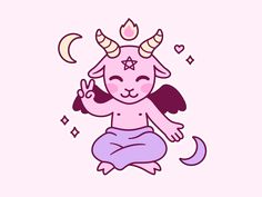 a pink and purple unicorn sitting on top of a moon