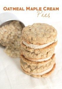 oatmeal maple cream pies stacked on top of each other